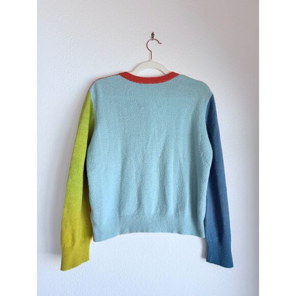 Simon Miller Didi Colorblock Cardigan Sweater in Blue, Orange & Yellow Size L - Picture 8 of 14
